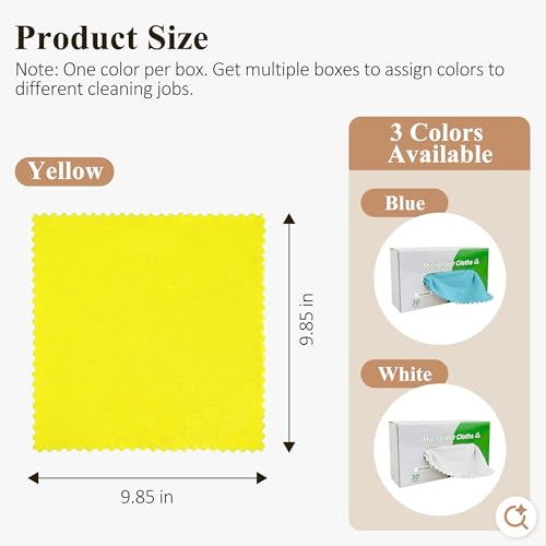30 Pack Microfiber Cleaning Cloths, Dish Towels for Kitchen, Cleaning Rags for Car, Window, Bathroom, Household, Ultra Absorbent Cleaning Supplies Lint Free Streak Free, Reusable & Washable (Yellow) - color: Yellow