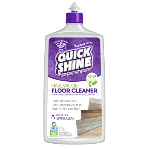 Quick Shine Hardwood Floor Cleaner 27oz| Use in Spray & Vac Mops| Removes Dirt & Scuff Marks| Ready-to-Use, Streak Free, No Rinse| Safer Choice Cleaner| Perfect for Gentle and Effective Cleaning - size: 27 Fl Oz (Pack of 1), style: 1 Bottle