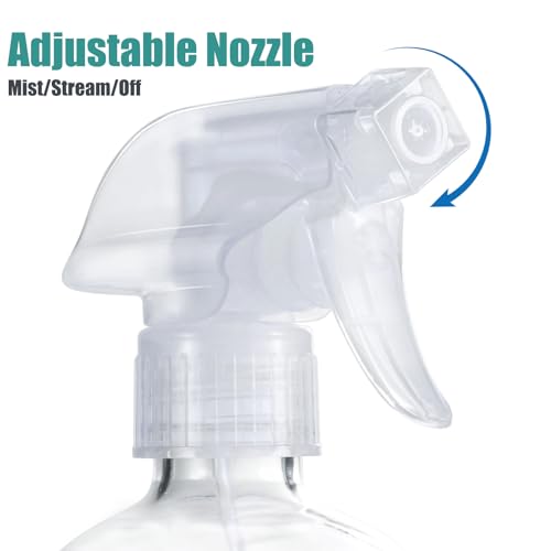 Glass Spray Bottles with Silicone Sleeve Protection, 16 oz 2 Pack, Reusable Spray Bottles with Adjustable Nozzle for Hair, Cleaning Solutions, Plants, Pale Yellow&Mint Green - color: Pale Yellow&Mint Green