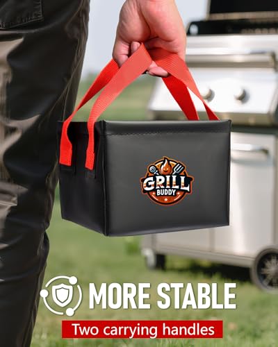 BS-VOG Grill Brush Dunk Tank, Collapsible Water Bucket with Sturdy Handles for Grill Brush Bristle Free, Stable Square Water Basin for BBQ Steam Cleaning (Only Soak Basin No Grill Brush)