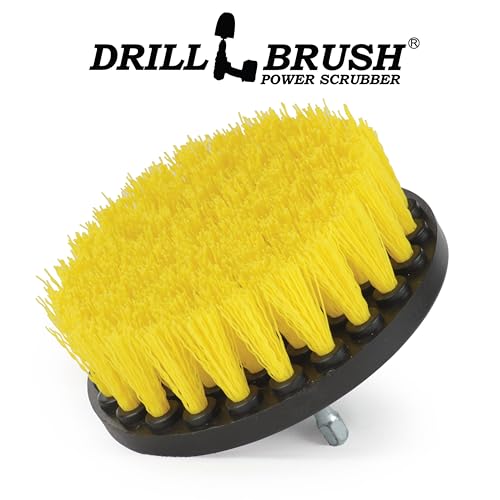 Drillbrush Bathroom Cleaner Drill Attachment – Bathtub Cleaning Supplies - Yellow Drill Brush Bathtub Scrubber - Carpet Scrubber - Bathroom Accessories - Stone Bath Mat Cleaner Spin Brush for Shower - color: Yellow
