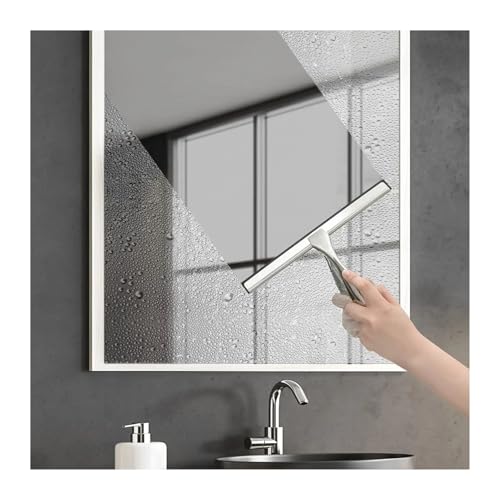 All Purpose Shower Squeegee for Doors Bathroom Window and Car Glass-Stainless Steel 10 Inches Cleaning