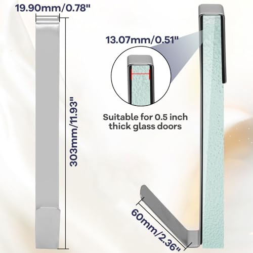 Zorfeter 12 Inch Extended Over Shower Door Hook, Stainless Steel Heavy Duty Shower Hooks Drilling-Free Towel Hooks for Bathroom Frameless Glass Shower Door - 3 Packs - size: 12 Inch