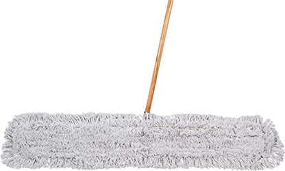 Commercial Dust Mop & Floor Sweeper, 48 in. Dust Mop for Hardwood Floors, Cotton Mop Head, Wooden Broom Handle, Industrial Dry Mop for Floor Cleaning & Janitorial Supplies - size: 48 X 5 Inch