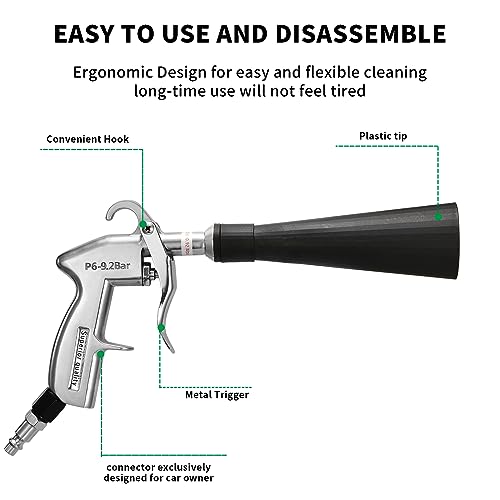GOCCIDA Air Blower Gun Interior Car Detailing Tools for Car Dry Cleaning with Nozzle and Dusting Brush (HCL-15-1) - style: HCL-15-1