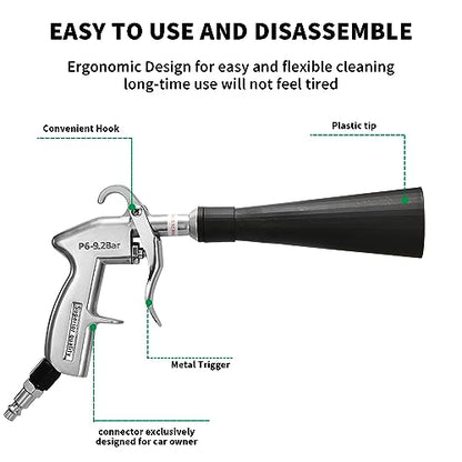 GOCCIDA Air Blower Gun Interior Car Detailing Tools for Car Dry Cleaning with Nozzle and Dusting Brush (HCL-15-1) - style: HCL-15-1