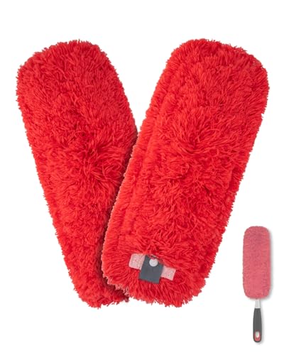 Microfiber Duster Refills Compatible with OXO Good Grips Hand Duster, Reusable Dusters Refill Washable Head Replacement for OXO Extendable Dusters for Cleaning -2 Pack, Red - color: Red, 2 Pack