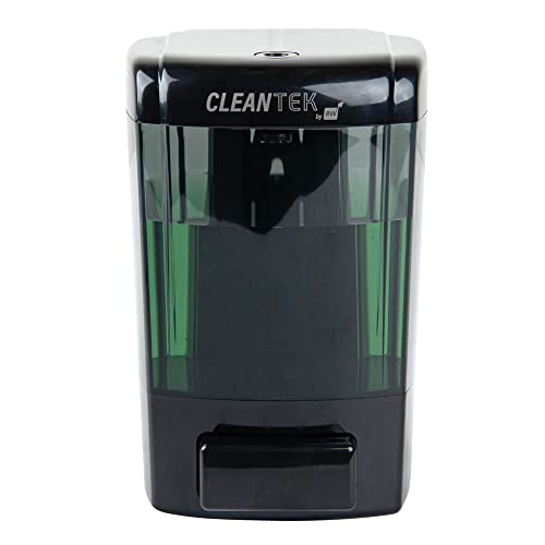 Clean Tek Professional 23.7 Ounce Manual Soap Dispenser, 1 Wall-Mountable Soap Dispenser - With Security Key, Black Plastic Refillable Soap Dispenser, Push Mechanism, Transparent Tank - Restaurantware - color: Black