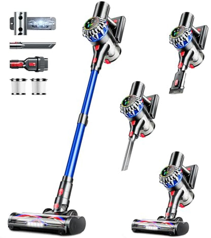 Cordless Vacuum Cleaner, 600W 50Kpa 65Mins Cordless Stick Vacuum with Self-Standing, Touch Screen, Anti-Tangle Wireless Vacuum, Vacuum Cleaners for Home/Pet Hair/Carpets/Hardwood Floor