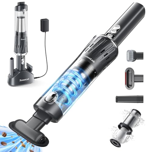Handheld Vacuum Cordless 25000Pa Car Vacuum 3-in-1 Handheld Vacuum, Includes Smart Display and Charging Base Hand Vac Cordless Rechargeable One-Touch Empty for Home/Pet/Car (Silver) - color: Silver