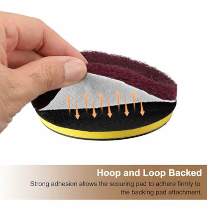 HARFINGTON 16pcs Scrubber Scouring Pads 1200 Grits 2 Inch Drill Power Brush Hoop and Loop Surface Conditioning Disc Drill Scuffing Disc Scrub Pads for Home Kitchen Cleaning, Light Gray - color: Light Gray, size: 1200 Grits