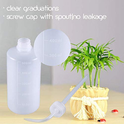 Valchoose 2Pack 500ml Squeeze Bottle 16.9oz, No Spill Wash Bottles Large with Handy Measurement Lines, Wash Bottles Squeeze Spout Flowing Well - color: White, size: 2x500ml