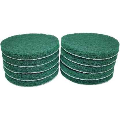 10 Pack 6 Inch 240 Grit Multipurpose Green Scrubber Scouring Pads Flocking Scuff Pads -Hoop and Loop Scuff Pads Conditioning Discs Polishing Pad for Furniture Automotive Cleaning, Rust Removal - style: 240 Grit