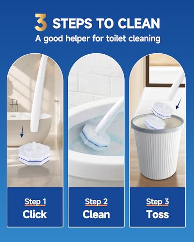 80 Count Toilet Wand Refills for Clorox, 5X Cleaning Power Toilet Bowl Wand Refills & High-Density Disposable Toilet Brush Scrubber - No Falling Apart, Instant Foam for Bathroom Cleaning - size: 1 Count (Pack of 80)