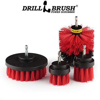 Outdoor Cleaning Supplies - Fountain and Patio Cleaning Brushes - Fire Pit - Scrub Brushes - Concrete Brush - Grout Cleaner - Granite Scrubbing Tool - Headstone Restoration Kit - Garden Statues Brush - color: Red