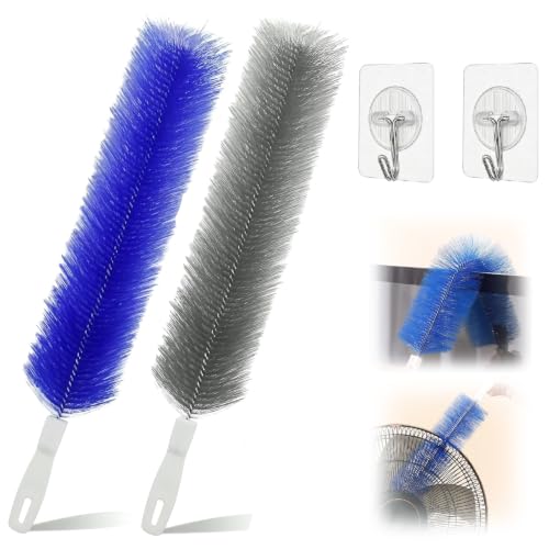 90° Flexible Ceiling & Fan Dust Magnet, Bendable Microfiber Head, Fan Cleaning Brush, Washable Dusters for Cleaning Fans, Blinds, Dryer Vents (2, Mixed Colors) - color: Mixed Colors