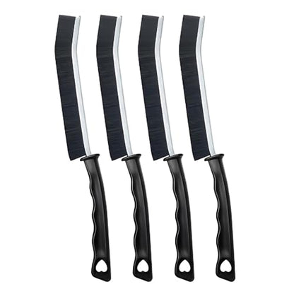 4 Pack Hard Bristle Crevice Cleaning Brush Set, Small Grout Scrub Brush for Tight Spaces, Bathroom Kitchen Window Track Tile Shower Door Gap Corner Sink Faucet Floor Detail Cleaner Tool Daily Home Use