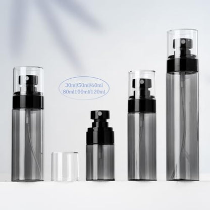 Refillable Fine Mist Spray Bottles Set for Travel Daily Use 120ml and 80ml Portable Continuous Sprayers for Hairstyling Skincare and Cleaning