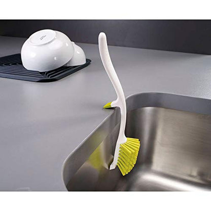 Joseph Joseph Edge Dish Brush with Integrated Sink Rest, Green - color: Green