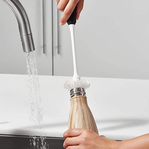 OXO Good Grips Bottle Brush, Dual-Bristle Cleaning for Bottles, Pitchers and Carafes, Flexible Neck Scrub Brush, Safe for Stemware and Delicate Glassware, Dishwasher Safe - style: Bottle Brush