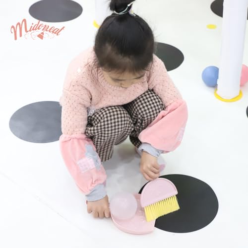 Midoneat Kids Cleaning Toy Set, Mini Child Broom, Mop and Dustpan, Little Housekeeping Helper Set ,Pretend Home Cleaning Play Set for Toddler Height 75-115cm ,6pcs (Pink) - color: Pink