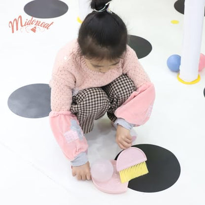 Midoneat Kids Cleaning Toy Set, Mini Child Broom, Mop and Dustpan, Little Housekeeping Helper Set ,Pretend Home Cleaning Play Set for Toddler Height 75-115cm ,6pcs (Pink) - color: Pink