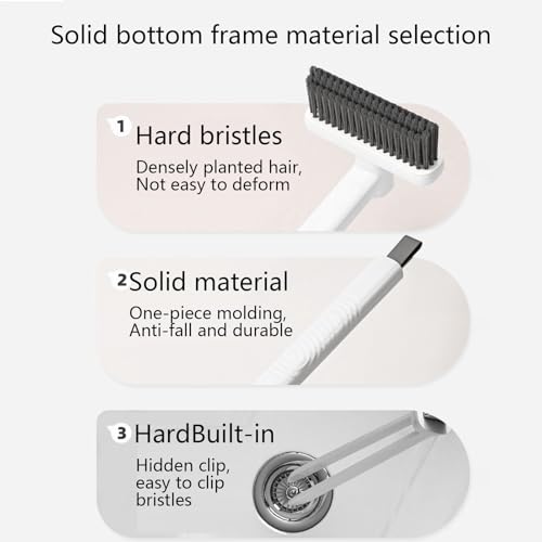 Crevice Brush,Ultra-Fine Bristles Flexible Tool | V Head Design 360-Degree Rotation Crevice Brushes - for Home Kitchen Living Room Bathroom Sill Groove Corners Cracks Narrow Space