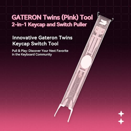 GATERON Twins Switch Puller Keycap Puller, DIY Tool Easily Remove and Replace Gaming Keyboard Switches and Keycaps Integrated for Mechanical Keyboard (Pink) - color: Pink