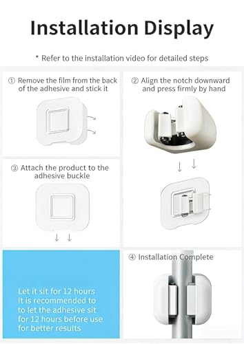 4pcs Wall-Mounted Mop and Broom Holder, No-Drill Wall Storage Hook, Functional Tool Organizer for Bathroom and Kitchen, Garden Cleaning Accessories, Household Hooks