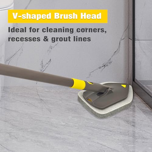 NEWE Shower Scrubber Refill Pads, Tub Tile Scrubber Replacement Head for Cleaning Bathroom Bathtub Sink Toilet (2pcs Scouring Pad) - color: Gray