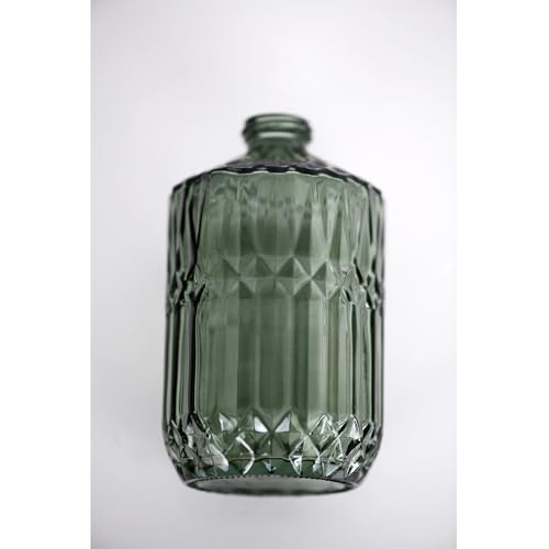 18oz Green Glass Soap Dispenser, Refillable Kitchen, Bathroom Thick Glass Soap Dispenser with Black Rustproof Pump for Dishwashing Liquid, Hand Soap, Lotion, Body Wash (Green-Black Pump) - color: Green-black Pump