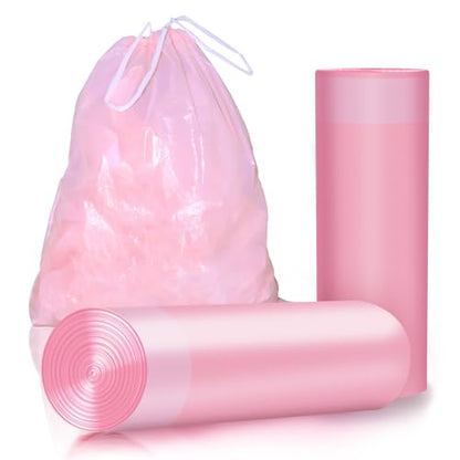 30 Gallon Drawstring Trash Bags, 30 Count Heavy Duty Garbage Bags, Extra Thick, Tear & Leak Resistant, for Kitchen, Office, Home, Hospital, Large Bins (Pink) - color: 30 Gallon-Pink