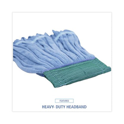 Boardwalk BWKMWTMBCT Microfiber Looped-End Wet Mop Heads, Medium, Blue (Carton of 12) - color: Blue