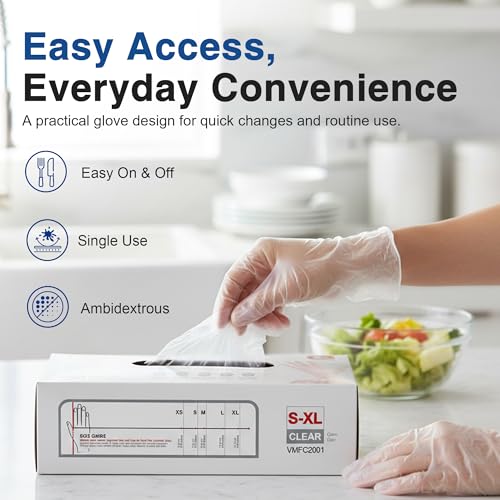 Schneider Clear Vinyl Exam Gloves, Latex-Free, Disposable Medical Gloves, Cleaning Gloves, Food Safe, Powder-Free, 4 mil - size: Small