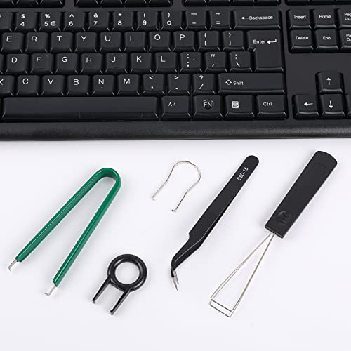 5 Pcs Keyboard Cleaning Tools - Switch Puller Set, Stainless Steel Keycap Remover Kit with Keycap Tweezers for Mechanical Keyboard