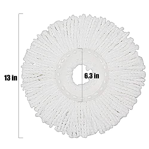 5 Replacement Mop Micro Head Refill for 360° Spin Magic Mop-Microfiber Replacement Mop Head-Round Shape Standard Size