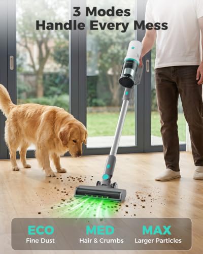 HAUSHOF Auto-Empty Cordless Stick Vacuum, 24KPa Suction, Zero Tangle Brush, 4-Layer HEPA Filtration, Vacuum Cleaner for Home, Pet Hair & Hardwood Floor