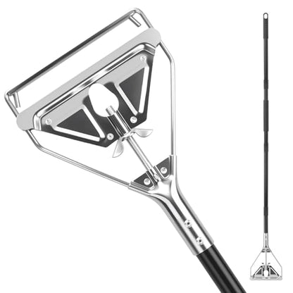 KeFanta 60" Metal Mop Handle Commercial Heavy Duty, Quick Change Industrial Mop Stick Replacemet,Side Gate Mops Head Replacement Holder for Floor Cleaning - style: 1 Pack Mop Handle