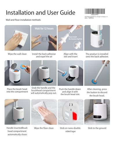 Disposable Toilet Cleaning System, Automatic Pop-Up Toilet Brush, Includes 32 Replacement Brush Heads, 3 Fragrant Tablet,360 deep Cleaning Toilet Brush (1+32) - color: 1-32 Replacement Heads