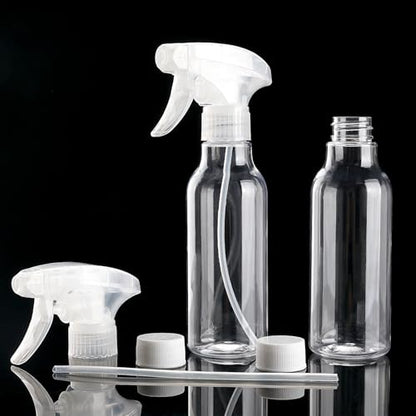 Cosywell Plastic Spray Bottles 8.8oz/260ml 2 Pack Empty Spray Bottle for Cleaning Mist/Stream Heavy Duty Water Spraying Bottle for Cooking Solutions Essential Oils Hair Care(Clear) - color: A-Clear