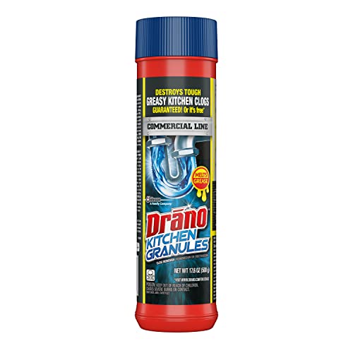 Drano Kitchen Granules Drain Clog Remover and Cleaner, Unclogs Blockage from Grease or Cooking Oil, Commercial Line, 17.6 Oz - size: 17.6 Oz (Pack of 1)