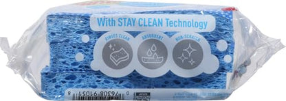 Scotch-Brite Scrub Dots Non-Scratch Scrub Sponge, Rinses Clean, for Washing Dishes and Cleaning Kitchen, 3 Scrub Sponges (Pack of 2) - size: 3 Sponges (Pack of 2)