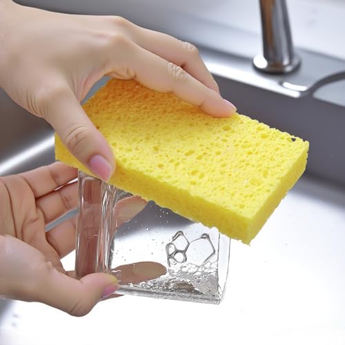 Non-Scratch Scrub Sponge for Kitchen Cleaning, Heavy-Duty Dish Scrub Pad for Pots & Pans, Reusable All-Purpose Cleaning Pad for Household Use - color: Yellow, size: 11X7X0.2
