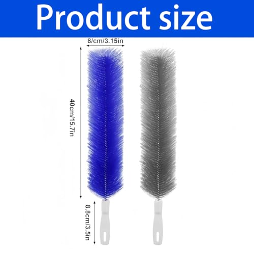 2Pcs Flexible Duster with Bendable Microfiber Head, Reusable Dust Remover, Fan Brush Cleaner for Ceiling Fans, Blinds, Furniture, Cars, Home Cleaning Tool with Soft Washable Fiber Head (Mix 4Pcs) - color: Mix 4pcs