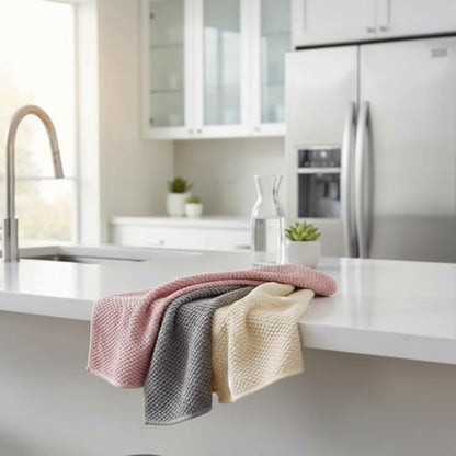 Solyra Non-Toxic Microfiber Cleaning Cloths, 6 Pack, 12 x 12 in | OEKO-TEX Certified, Safe for Family & Pets, Lint-Free, Absorbent Kitchen Rags for Counters