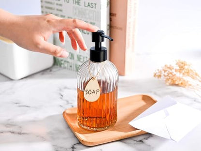 Soap Dispenser with Silicone Pad – Premium Quality – Dish soap Dispenser, Hand Soap Dispenser – Rust Proof Stainless Steel Pump – Ideal for Kitchen Dish soap, Bathroom soap - color: Stainless Steel Black Pump