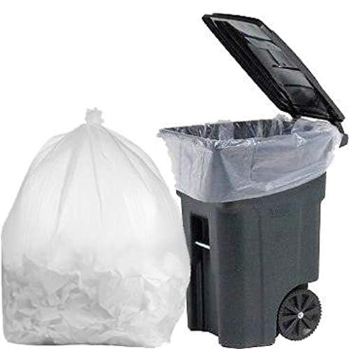 PlasticMill Heavy Duty Trash Bags - Clear Garbage Bags - Plastic Rubbish Sacs for Large Rolling Trash Bins - Tall Plastic Bags - 95-Gallon Large Kitchen Trash Bags, 1.5 Mil, 61"x68" (30-Count) - size: 1 Count (Pack of 30)