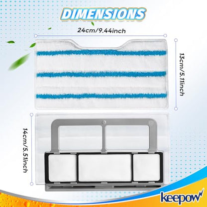 KEEPOW Reusable Replacement Pads Compatible with Shark VACMOP VM252 VM200 VM401 VM180 VM252GN VC205 VM250 VM200P12, Compatible with VACMOP Pads Refills for Hard Floor Cleaning, Blue&White, 4+2+1 Pack - color: 4+2+1 Pack(blue/White)