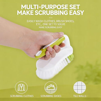 Scrub Brush 2 Pack Heavy Duty Stiff Bristle Multi-Purpose Cleaning Brush with U-Shaped Handle Durable Plastic Small Brush for Shoes Floor Kitchen Sink Bathroom Scrubber (New Blue+New Green) - color: New Blue+new Green