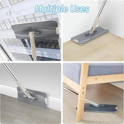 Lifestyle Rectangular Flat Mop with Microfiber Cleaning Pads, Lightweight Adjustable Handle, Easy-to-Use Floor Mop for Hardwood, Tile, Laminate, Vinyl, and Sealed Floors
